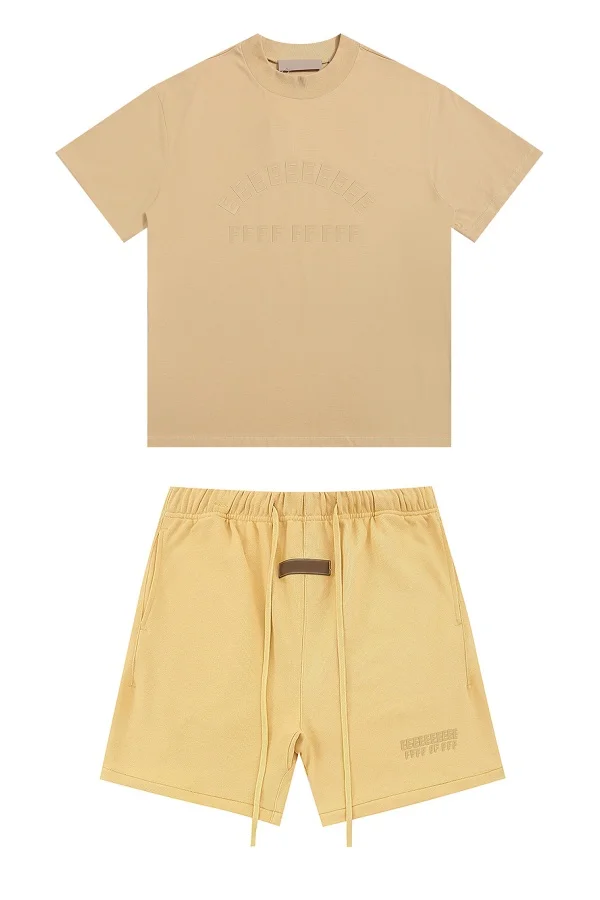 High Quality Summer Men’s Set Classic Brand Rubberzied Logo T shirts And Shorts Sets Hiphop Drawstring Shorts Streetwear Tees