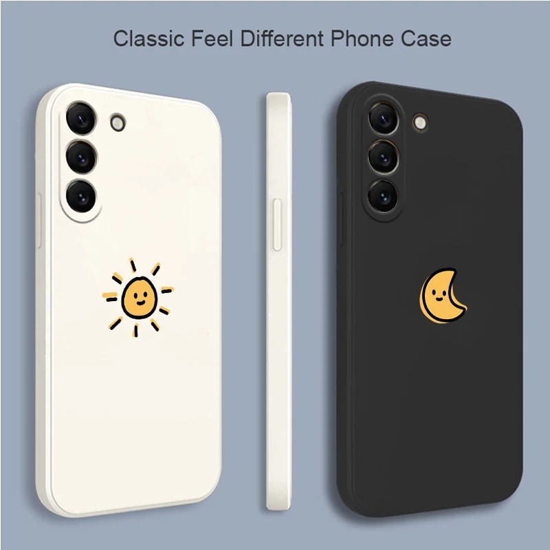 S 23 Sun Moon Silicone Phone Case For Samsung Galaxy S21 S20 S22