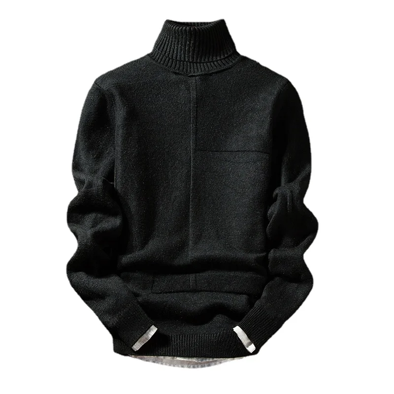 

2022 Trend Men's Casual Solid Color Sweater Long Sleeve Warm Knit Turtleneck Sweater