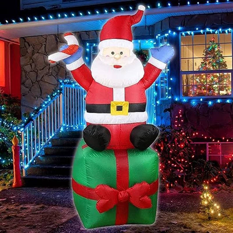 

Santa Claus Stacking Gifts, Christmas Day Decoration, Home Garden, Patio Props, Indoor and Outdoor, 1.8m