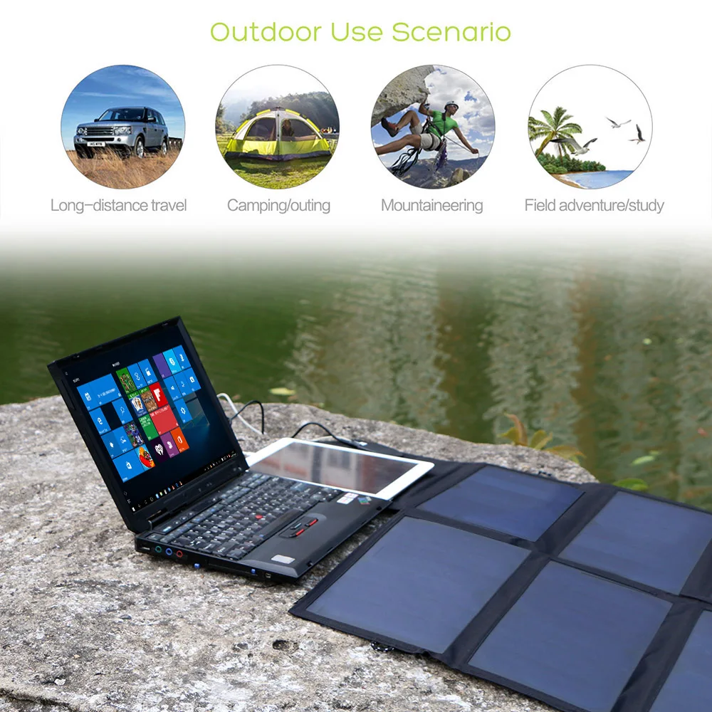 X-DRAGON Portable Foldable Solar Panel 12V 18V 40W USB Solar Battery Charger Solar Cells Outdoor Camping for Mobile Phone Laptop