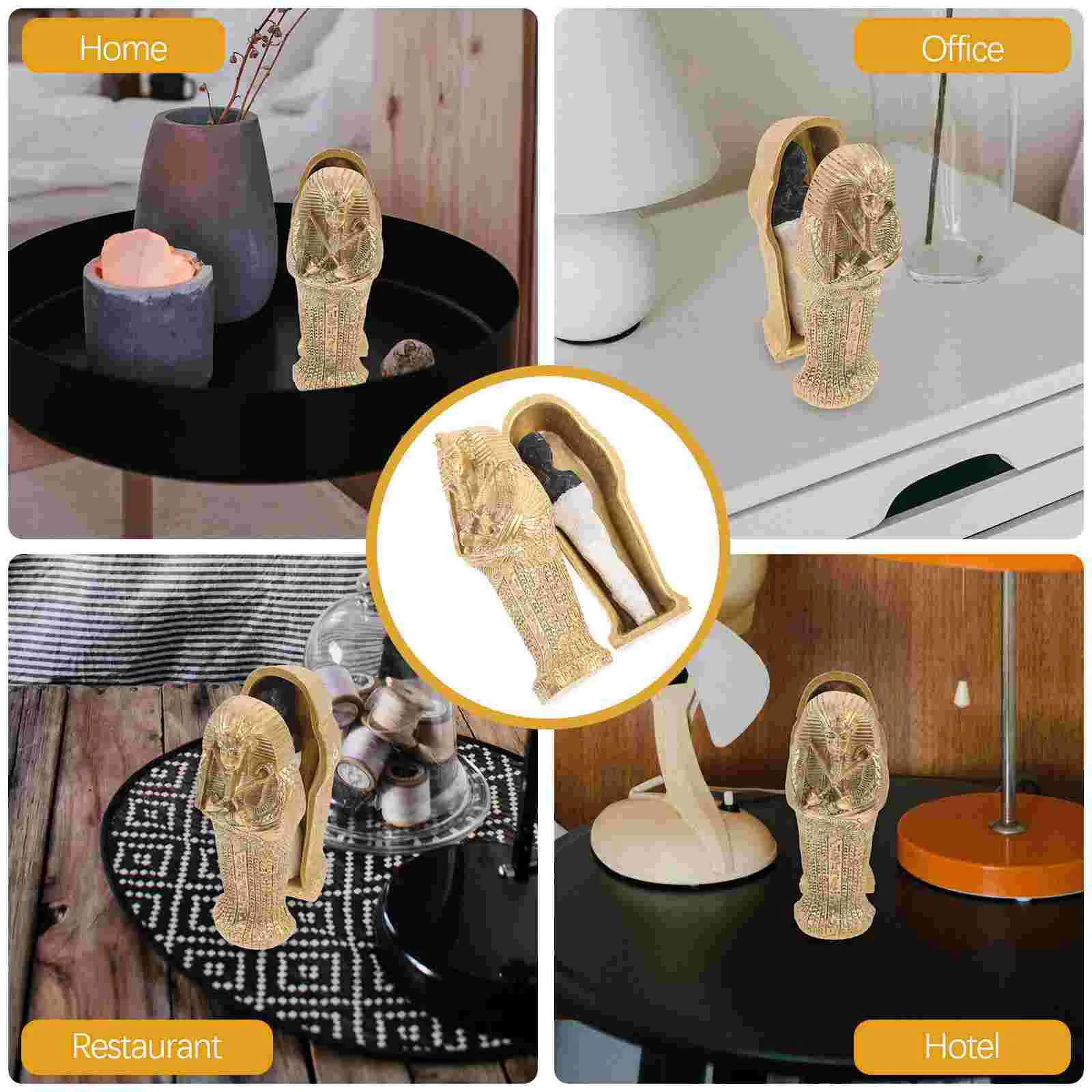 Sarcophagus With Mummy Figurine Set Egyptian Pharaoh Tombstone Historical Sculpture Mummy Coffins Figurines - Image 2