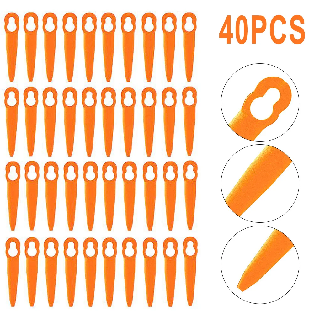 

40pcs Plastic Blades For FSA 45 Cordless Strimmer Grass Trimmer Mowing Heads Garden Power Tool Part Replacement Blades