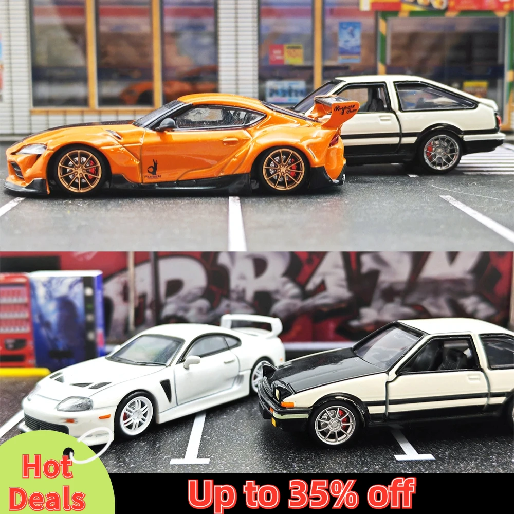 Kicarmod 1/64 Model Car ABS Wheels with Rubber Tire Brake Disc Refitting Parts Diameter 10mm For Model Car Tomica MINI GT 6