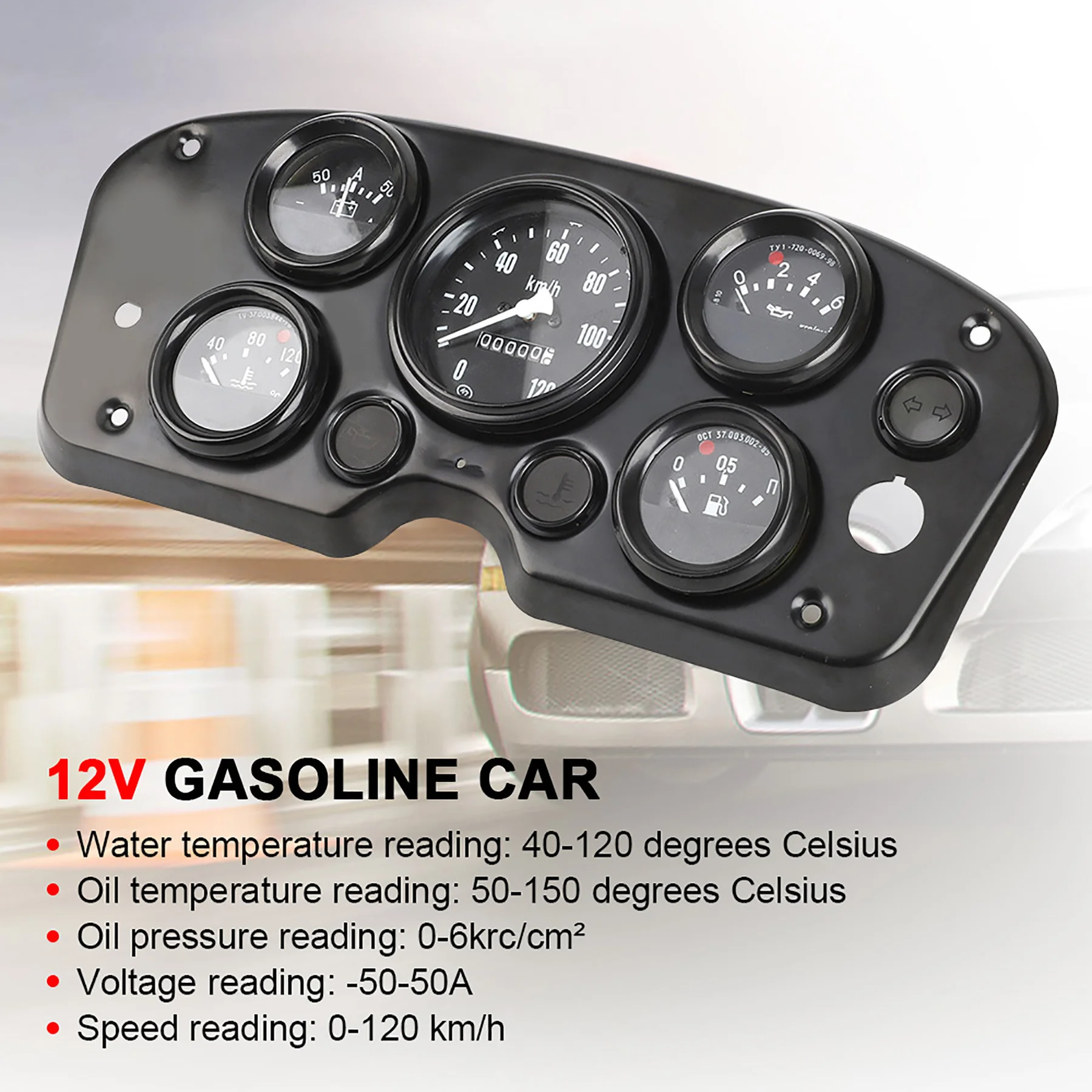 Car Gauge Meter 5 In 1 Instrument Panel