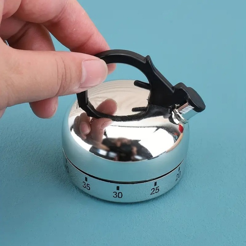 60 Minute Kitchen Timer Alarm Clock Mechanical Teapot Timer Tool Cooking Baking Auxiliary Kitchen Tools Timer Kitchen Supply