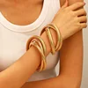 DIEZI Exaggerated Personality Geometric Bangles Men Vintage Hip Hop Punk Spring Bangles Snake Chain Bracelets For Women Jewelry 1