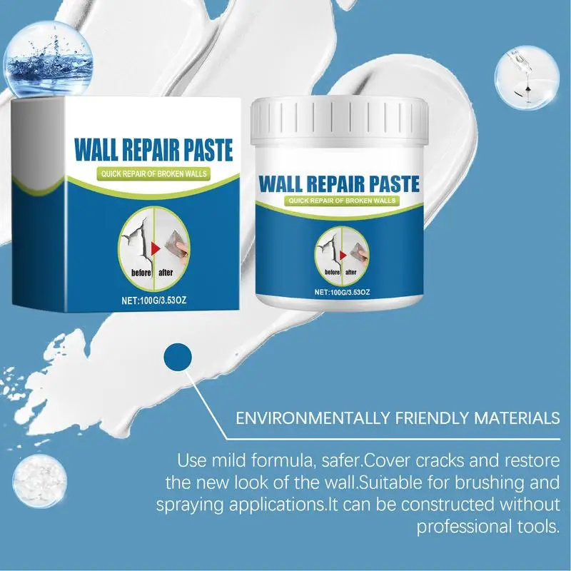 Wall Spackle Repair Paste Spackle Tool Drywall Repair Kit Wall Hole Filler Mending Agent Putty Paste White
