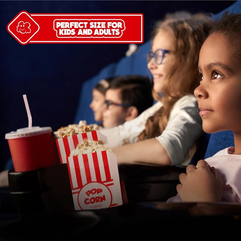 50 Stück Popcorn-Verpackungsbeutel, Snack-Leckereien, Behälter, Eimer, Hochzeit, Geburtstag, Party, Filmnacht, Zubehör, individuelle Lebensmittelbeutel-Box – Detail 1