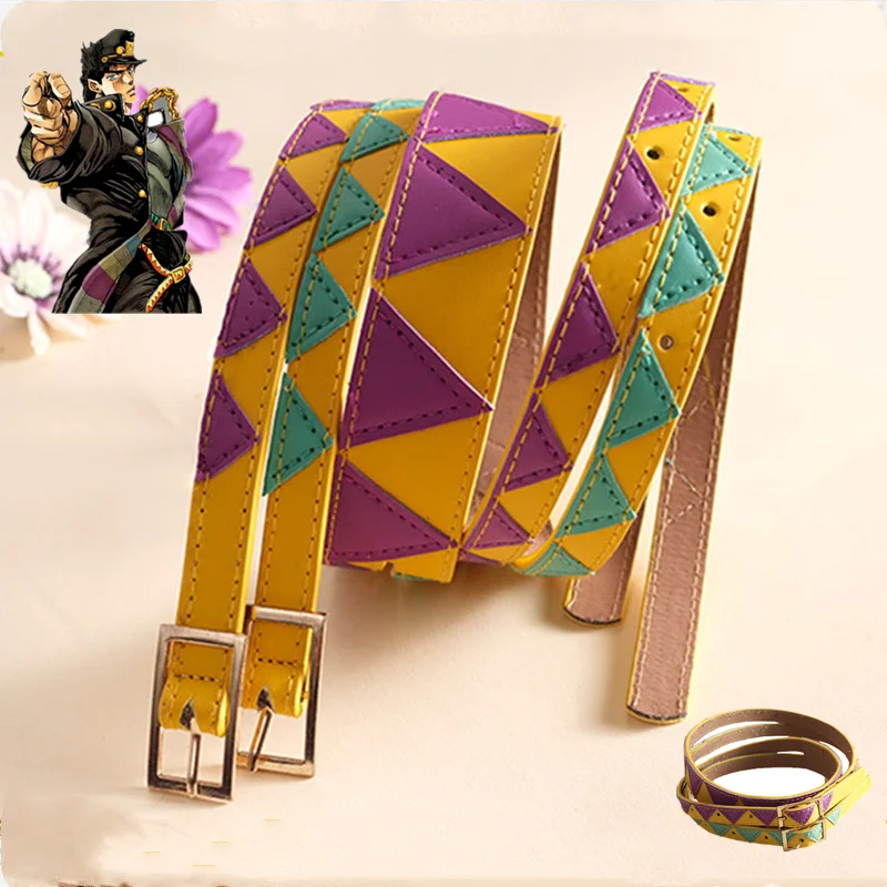 JoJo's Bizarre Adventure Anime Bruno Kira Joseph Joestar Leather Buckle Cosplay PU Belt Personality Student Daily Supplies Gift