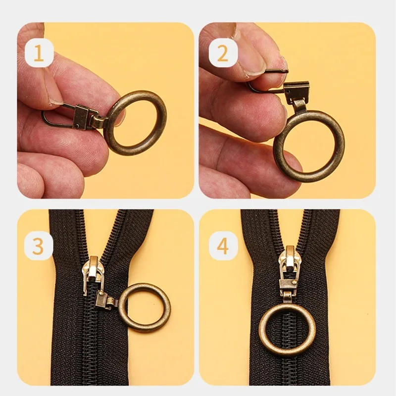 4pcs/set Cylindrical Metal Zipper Pulls With Random Colors, Detachable,  Suitable For Replacing Zipper On Bags, Shoes, Clothes, And Small Zipper  Locks