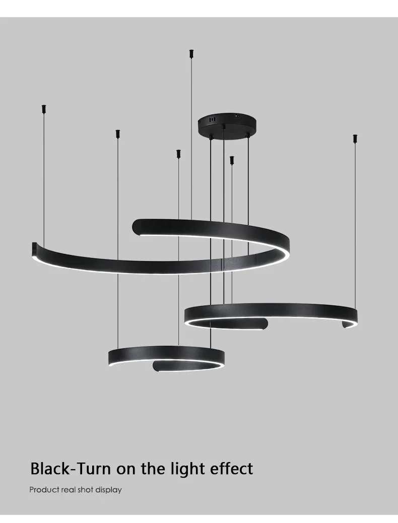 Modern Salon Design Ring Ceiling Chandelier image 28