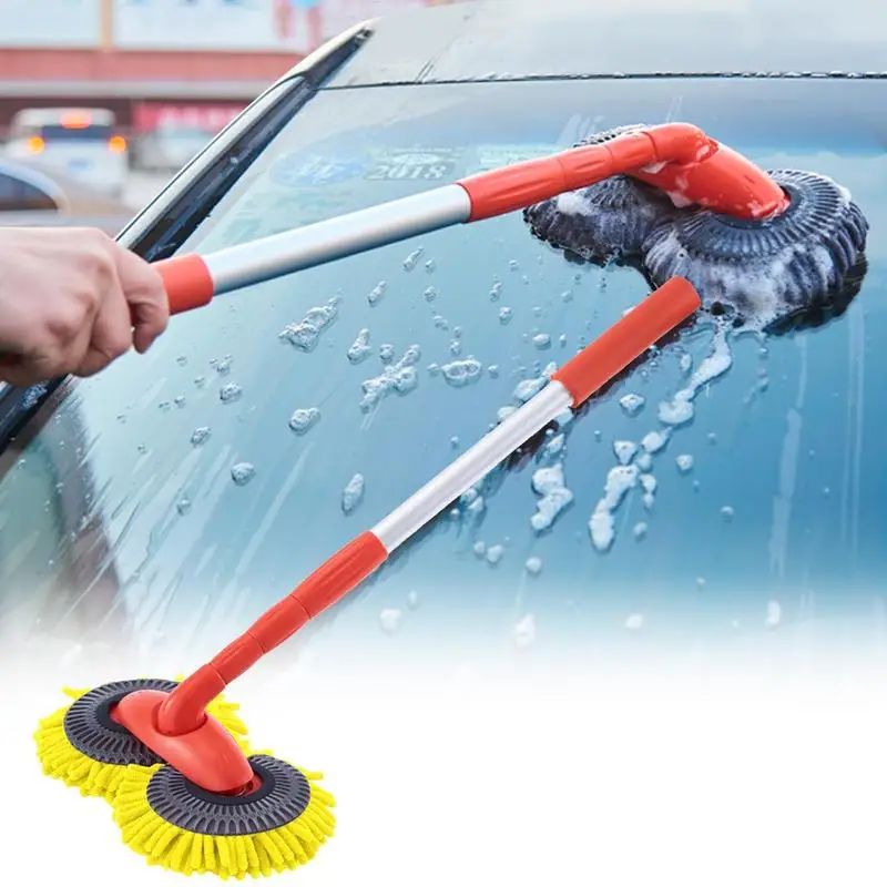 

Double Brush Head Car Cleaning Brush 360 Degree Flexible Bend Car Cleaning Brush Auto Supplies Soft Bristle Car Wash Mop