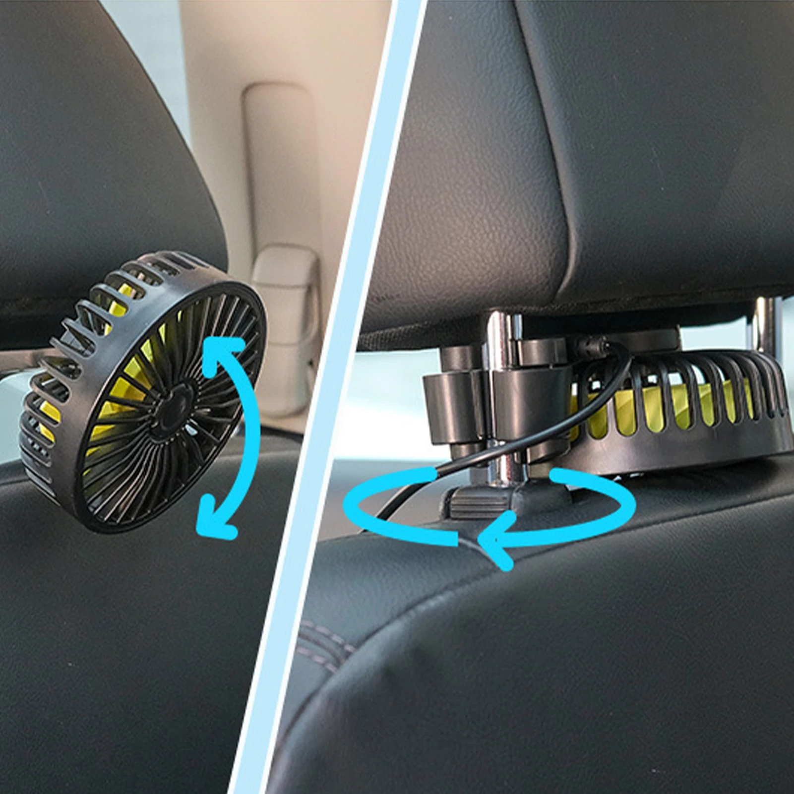 USB Car Fan car fan electric fan for Backseat Baby 3 Speed Automobile With Charging Cable for Truck Van SUV Vehicles