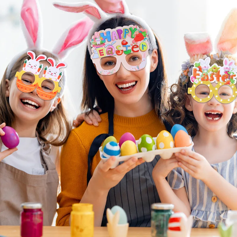 Easter Eggs Rabbits Glasses Holiday Party Decorations Chicken Glasses Frames Children'S Cartoon Photography Props Accessor