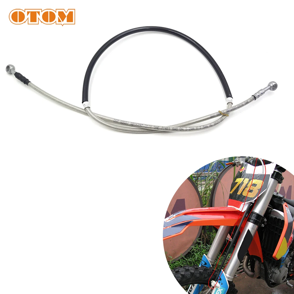 Otom Motorcycle Front Brake Hose Steel Braided Hydraulic Oil Line Pipe