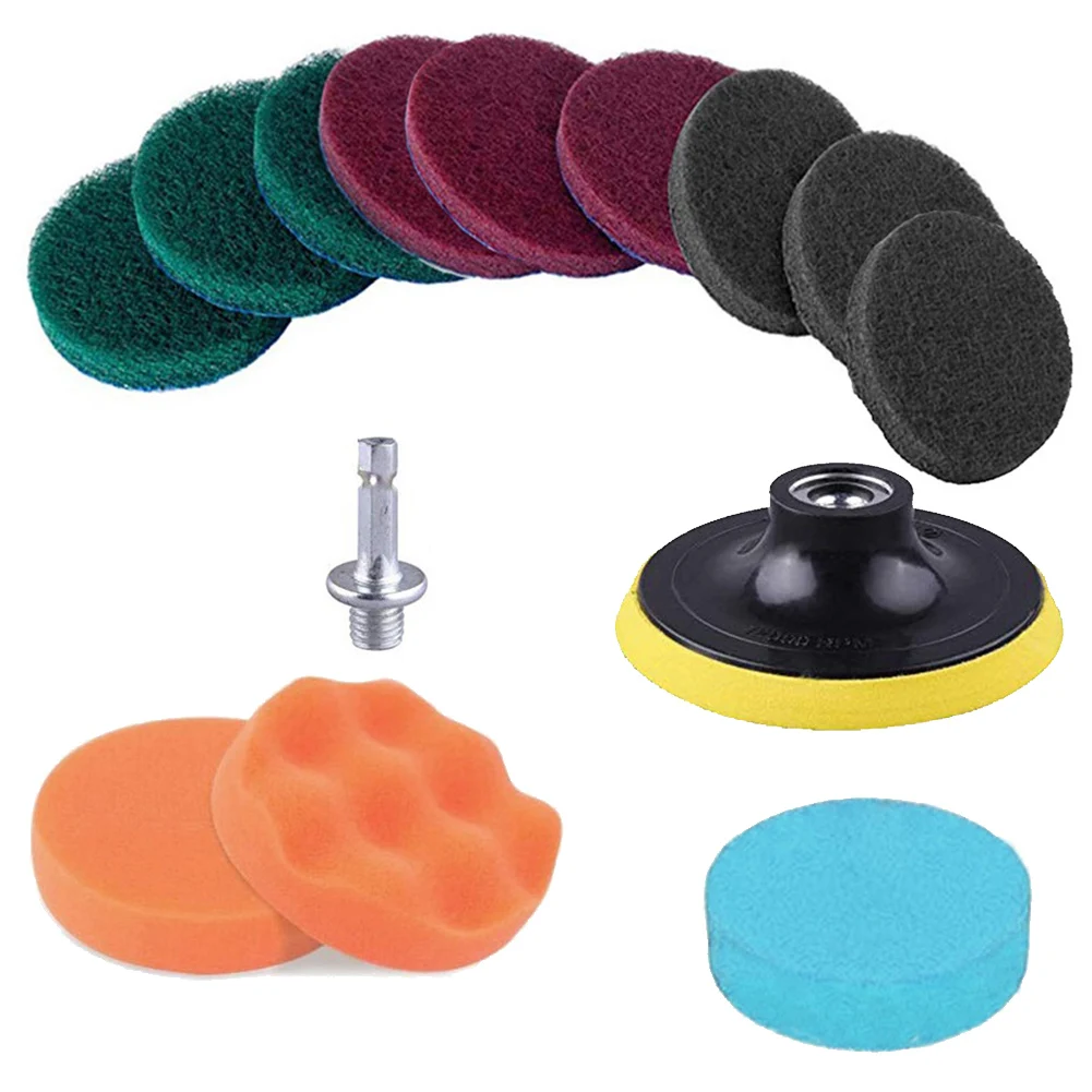 

1 Set Drill Detailing Brush Scour Polishing Tile Power Scrubber Scouring Pads Air Conditioner Vents Towel Polisher Car Clean Kit