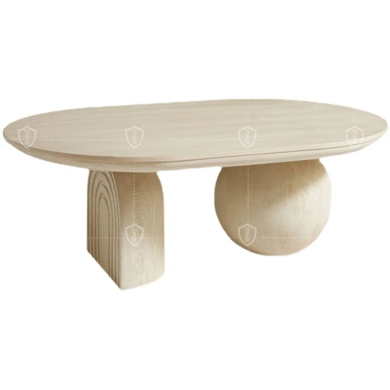 

Small Apartment round Coffee Table Oval Tea Table round Coffee Table Solid Wood Tea Table