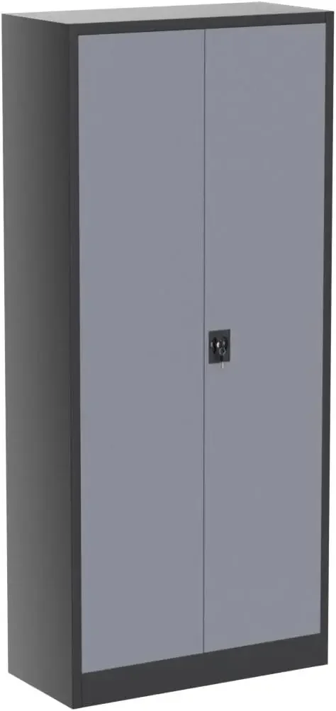 Metal Storage Cabinet with Locking Doors, Black Garage Lockable Steel Cabinets with 4 Doors and 5 Shelves for Home, Garag 5