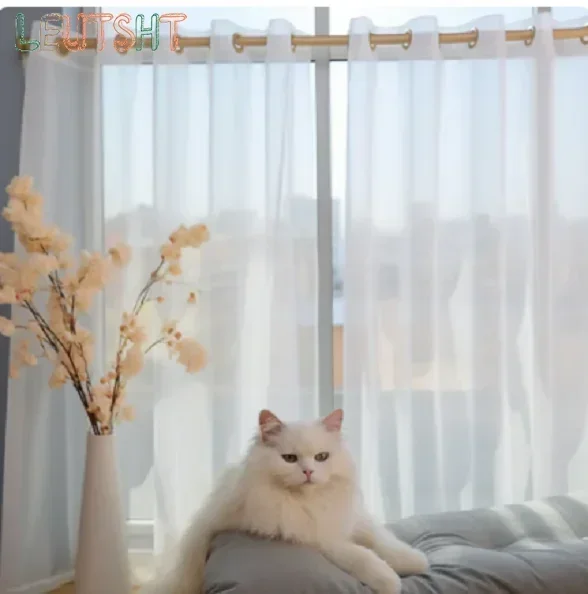 Weiße durchsichtige Vorhänge in Sondergröße für Wohnzimmer, Fenster, transparenter Tüll-Vorhang, Hochzeitsvorhänge, Heimdekoration