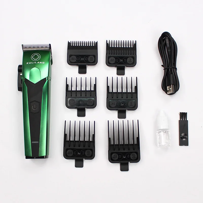 Cordless Oil Push Electric Scissors Professional Men High Power High Quality Barbershop Hair Salon Hair Clipper Trimmer Shaver 5