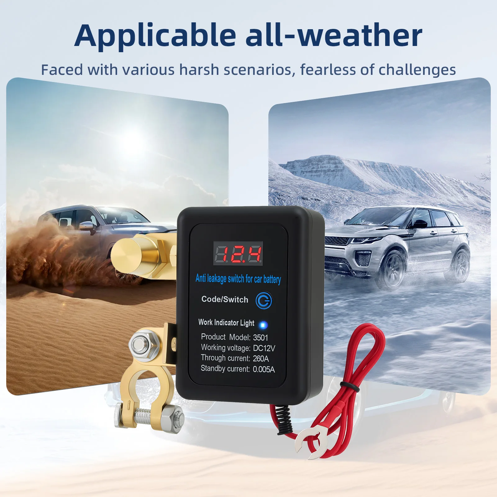 12V Autobatterie-Anti-Leckage-Aus-Schalter 260A Automatische intelligente Fernbedienung Trennschalter für die Fahrzeugsicherheit – Detail 7