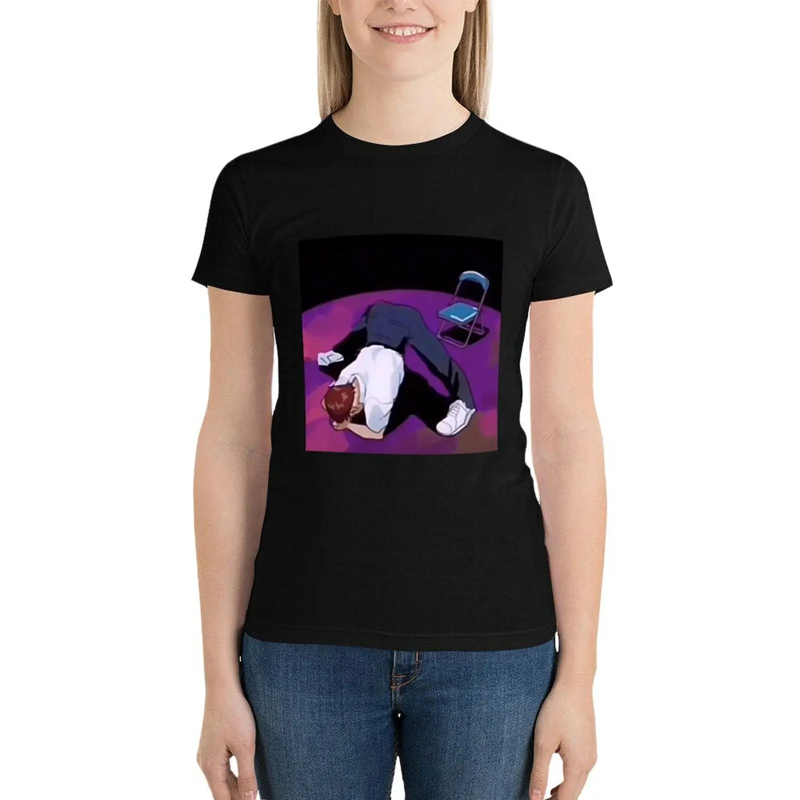 Someone Help Shinji T-Shirt oversized aesthetic clothes graphics Women clothing