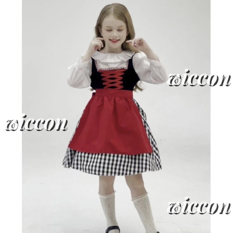 Cute Red Riding Hood Costume For Girls With Cape Makeup Ball Party Costume Perfect For Halloween Christmas Performances