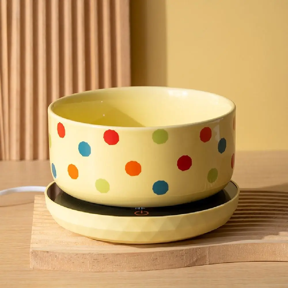 Ceramic Pet Heated Water Bowl Cartoon Anti-dry Burning Self-Heating Water Bowl Noiseless Multifunction Pet Drinking Dispenser