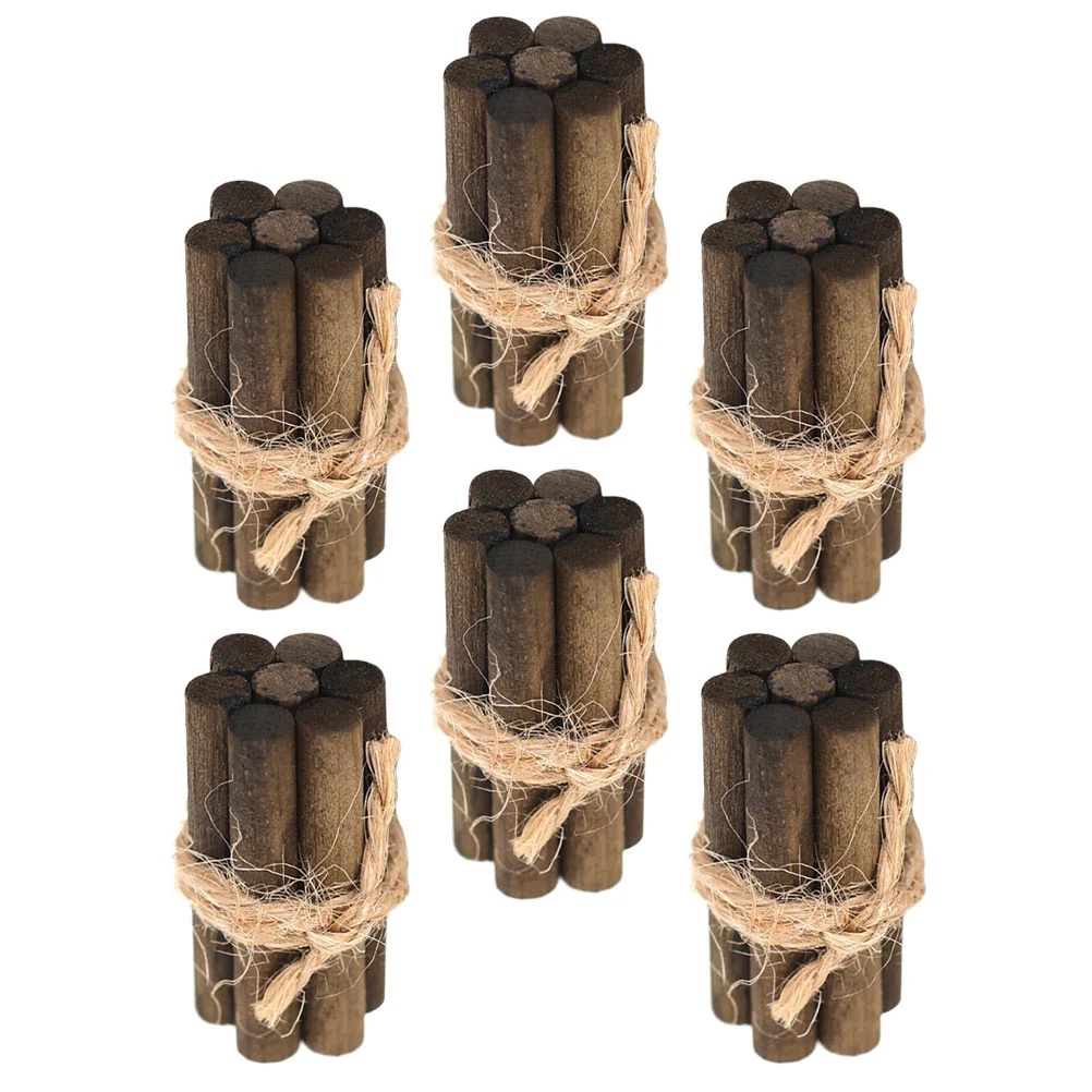 

6pcs House Firewood Pile Mini Firewood Small Firewood Decor Models