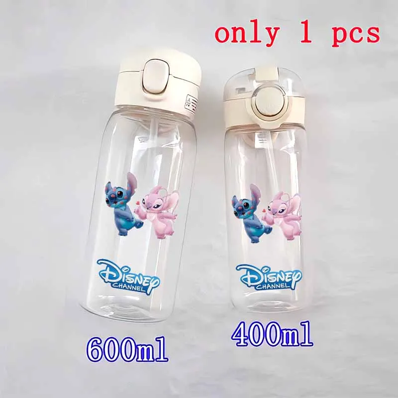 thumbnail image 1 of Disney 400ML/600MLLilo Stitch Animation Niños Portátil PC Plástico Pajita Agua Vaso Deportes al aire libre Camping Fitness StitchAngel, 1 of 5