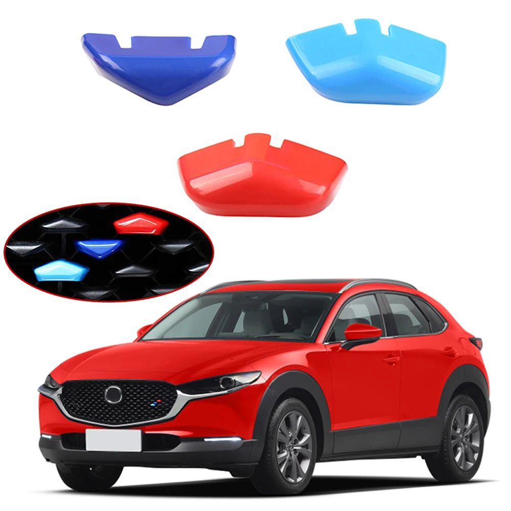 3Pcs Fit For Mazda CX30 CX-30 ABS Car Front Grill Front Face Right Side Decoration Trim Molding Accessories