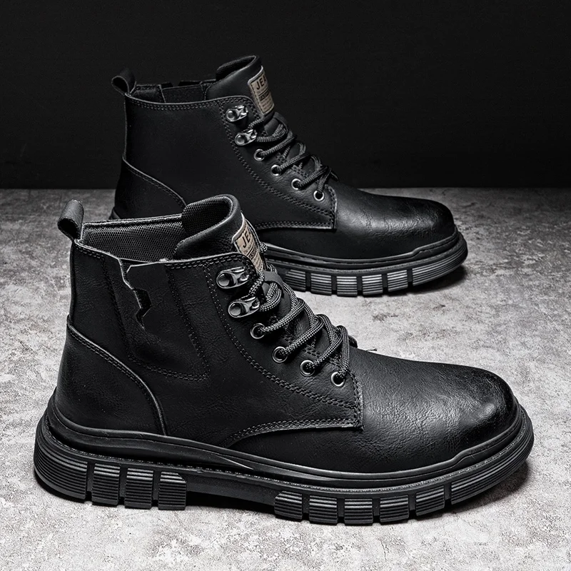 

Men's Chukka Boots Waterproof Leather Casual Lace Up Ankle Oxford Boots Daily Dress Shoes For Men