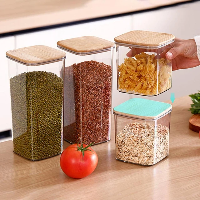 Food Storage Box Stackable Wide Mouth Grain Storage Tank Moisture-proof Dry  Food Snacks Flour Storage Container Kitchen Supplies - AliExpress