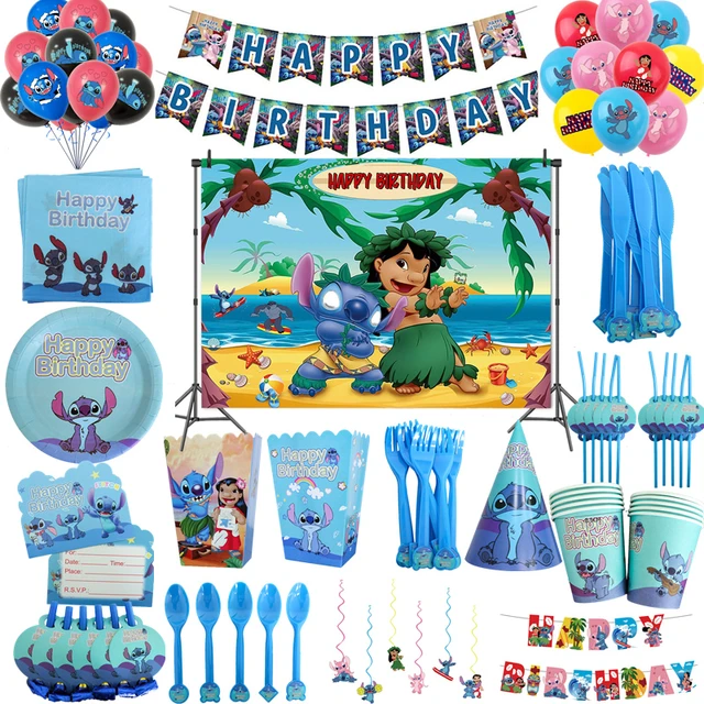 Décoration de fête d'anniversaire Disney Lilo Stitch, vaisselle 1 pièce,  tasse, assiette, ballons, nappe, fournitures de fête de mariage, nouvelle  collection - AliExpress