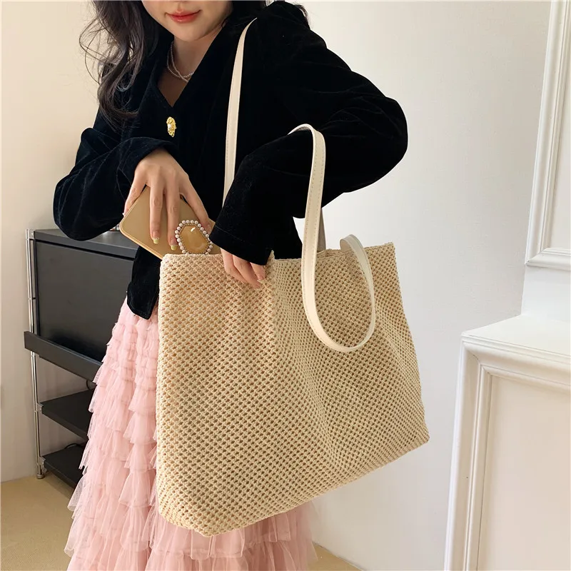 Ladies Fashion Summer Straw Crossbody Bag Women Beach Holiday Shopping Woven Shoulder Handbag Messenger Purses For Women Bags