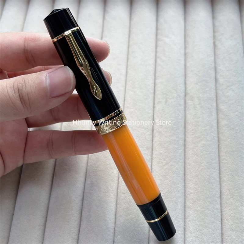 Erofa Hongdian N23 Stylo Plume Lapin Noir, Longue Lame Moyenne, Bordure