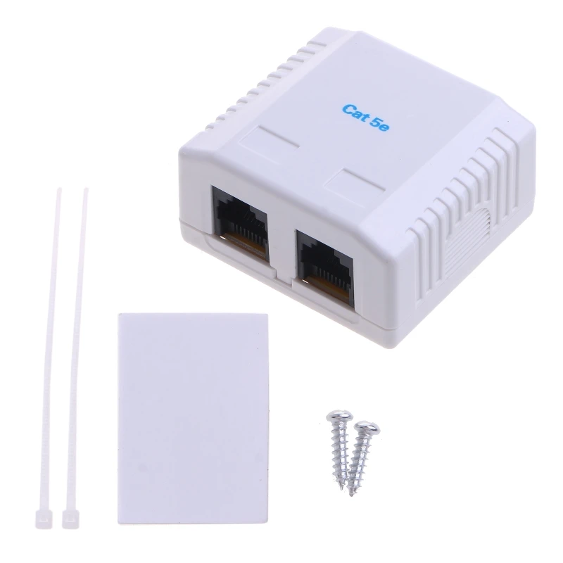 RJ45 정션 박스 Cat5e 8P8C 네트워크 커넥터 2포트 암-암 데스크탑 연장 케이블 박스 U4LD