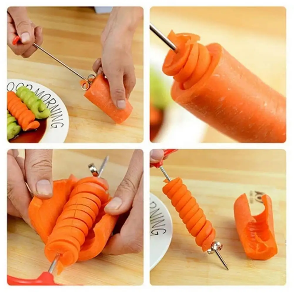 Vegetables Spiral Knife Stainless Steel Potato Carrot Cucumber Salad Chopper Screw Slicer Cutter Spiralizer Kitchen Accessories vegetable cutter