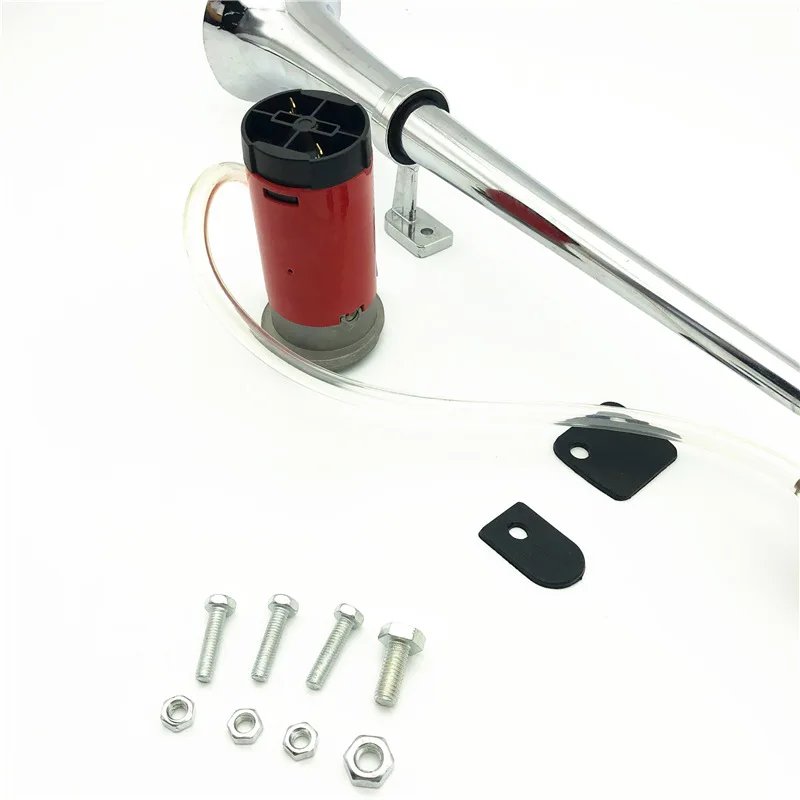 Car Air Horn Universal 17inch Single Trumpet 12V Compressor 150DB Super Loud Air Hose for Truck Boat Motorcycle