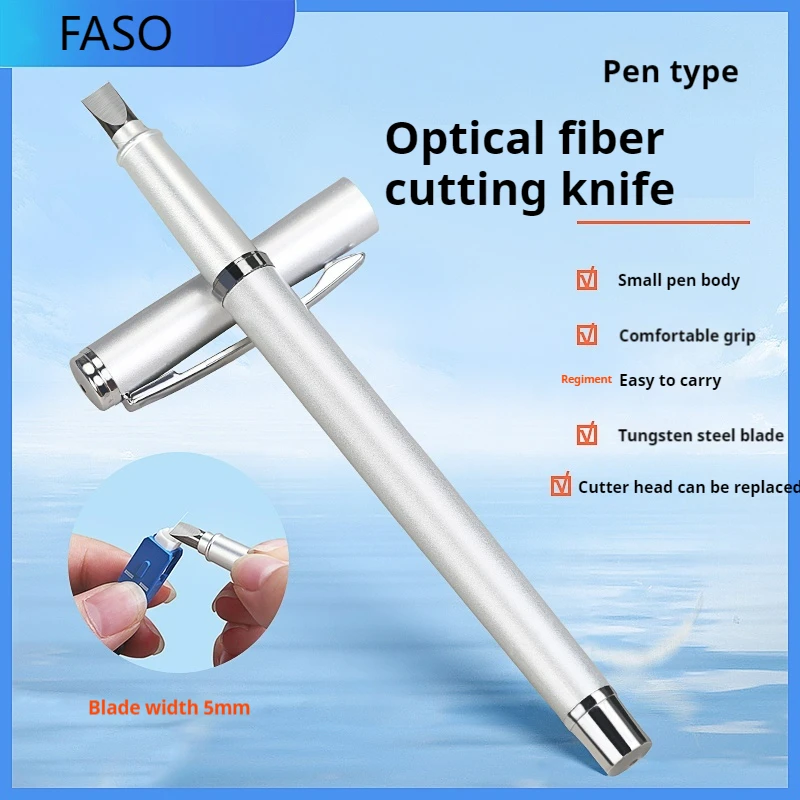 Portable FTTH Fiber Cutting Pen Fiber Cleaver Pen Optical Fiber Cleaver Pen Type Cutter Cleaving Tool Flat Blade Durable