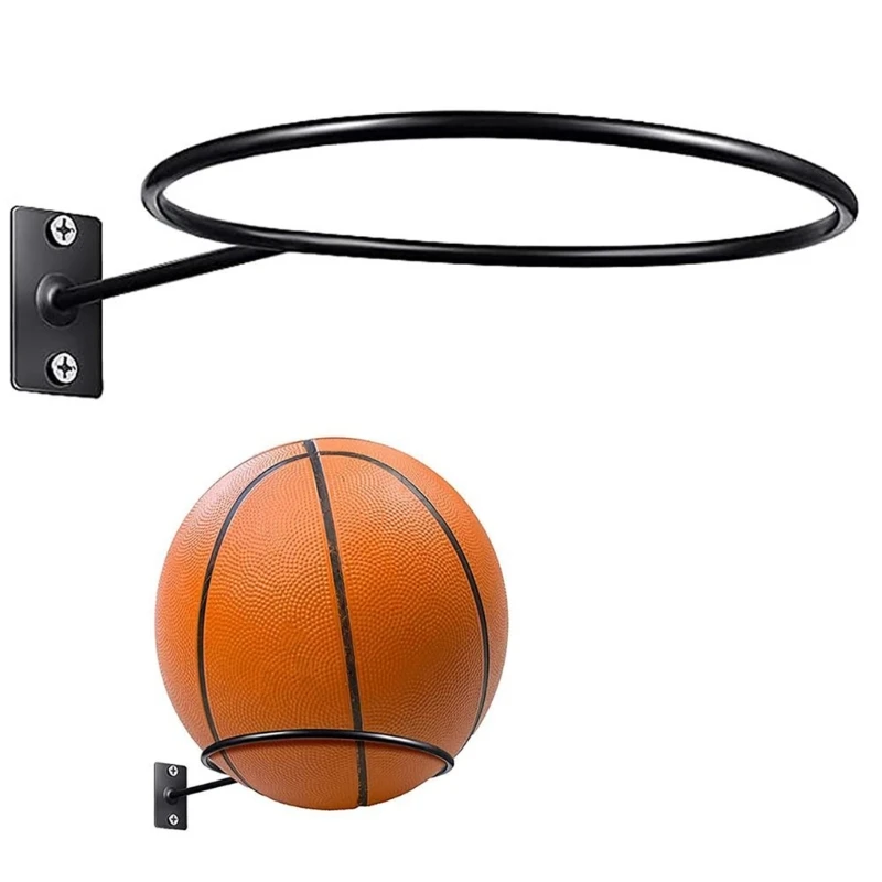 

Wall Mount Ball Rack, Mounted Ball Wall Storage Display, Metal Football Holder Wall Ball Stand Basketball Display Stand