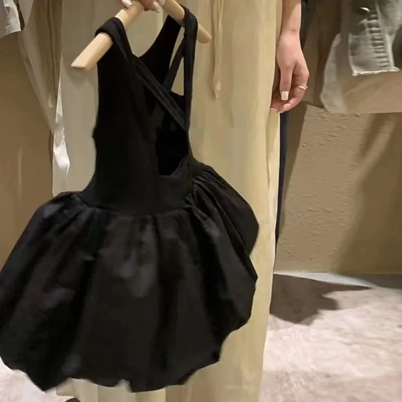 Girl Black Backless Sleeveless Summer Dress for Girl Kids Clothes for Girl Clothes Princess Dress Vestidos Платье Для Девочки