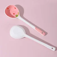 Kawaii Strawberry Ceramic Soup Spoon Cute Korean Ice Cream Hand Painted Coffee Dessert Long Handle Spoon Kitchen Accessories 5