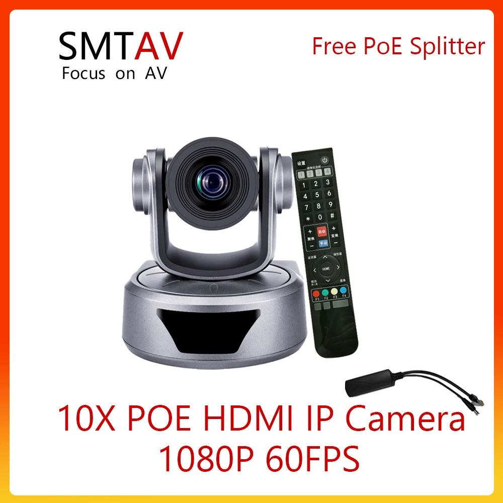 SMTAV 10X USB3.0 1080P 60FPS POE+SDI+HDMI+IP PTZ Video Conference Camera 10X  Zoom H.265 For Metting medicine Remote Teaching