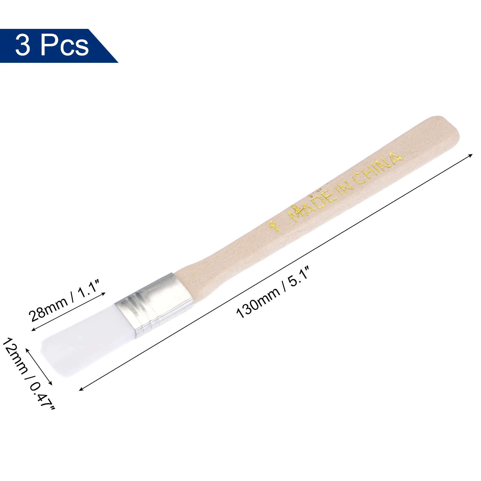 3Pcs 5" Paint Brush 0.47" Width Soft Nylon Bristle with Wood Handle for Wall Cabinets Fences paint brushes
