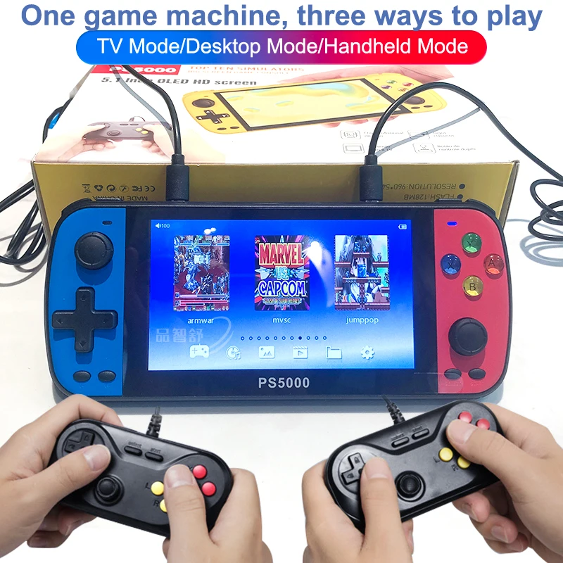Ps5000 Handheld Video Game Console Retro Video Game Console 5.1 Inch Hd