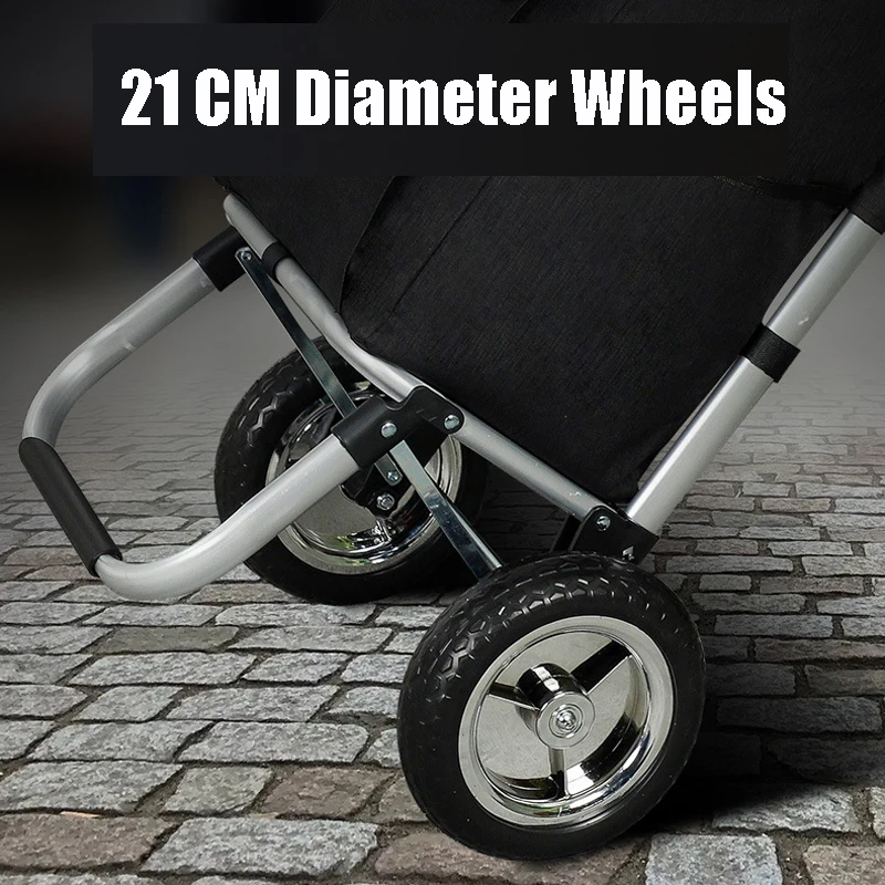 Fold Shopping Cart with Remove Bag and 21 cm Wheels 40 L Capacity Aluminum Alloy Frame