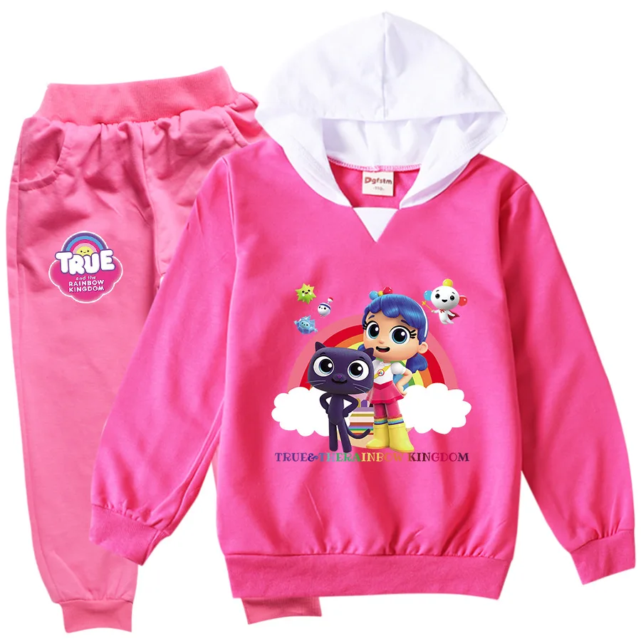 

True Rainbow Kingdom Clothes Kids Tracksuit for Girls Hoodies Jogging Pants 2pcs Sets Two Piece Girl Setup Baby Boys Sportwear