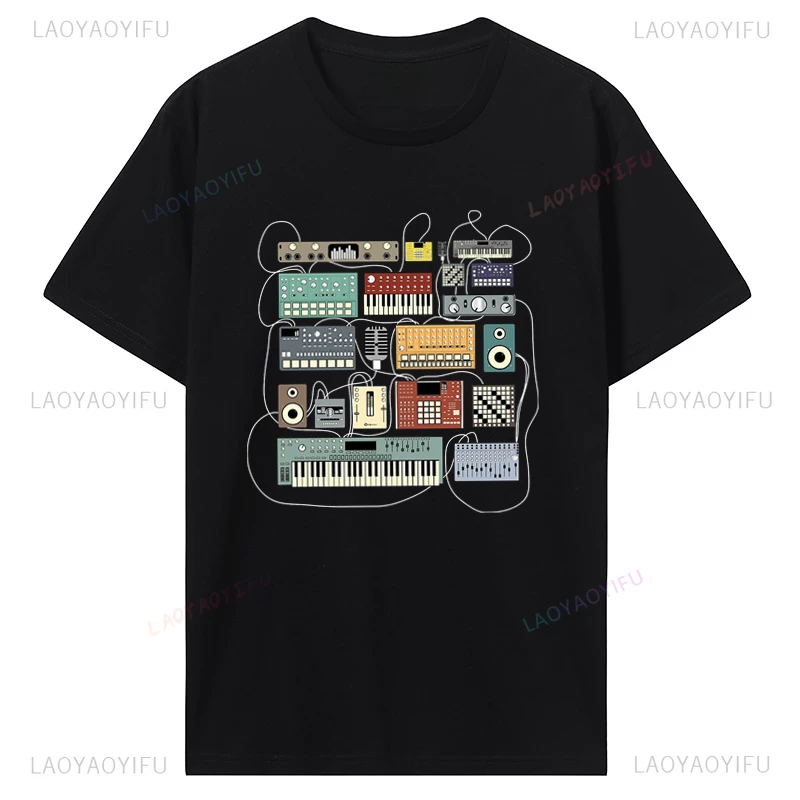 

Electronic Musician Synthesizer And Drum Machine Printing tees Dj Hot Sale Clown T Shirt Men/women Cotton Terror Fashion T-shirt